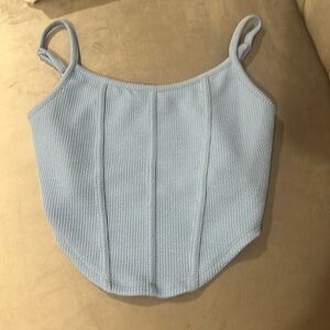 elodie light blue crop corset top size x small women’s